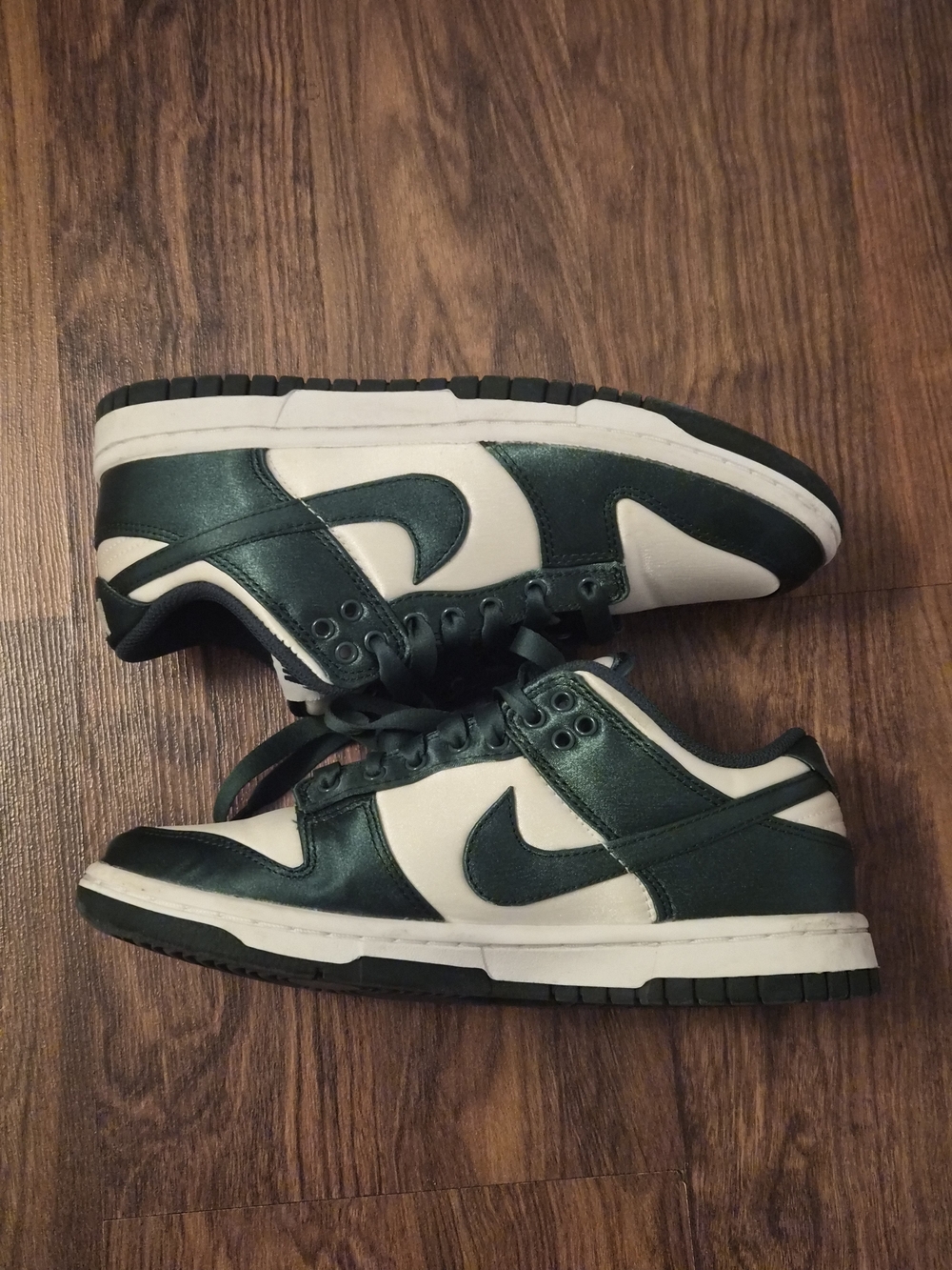 Nike Women’s Low-Top Sneakers in Dark Green and White